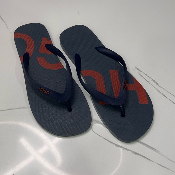 Hugo Boss Shoes | Boss Hugo Boss Flip Flops | Color: Blue/Red | Size: 10.5 | Marina161's Closet
